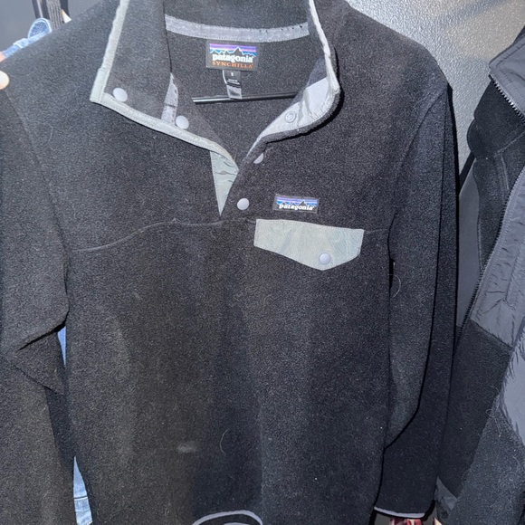 Patagonia Jackets & Blazers - Patagonia Black Fleece Pullover with Gray Trim